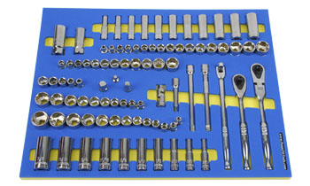 Foam Tool Organizer for 80 Husky 3/8-drive Sockets with 2 Ratchets and 8 Drive Tools