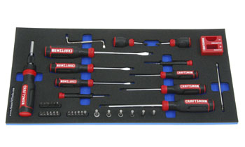Foam Tool Organizer for 12 Craftsman Screwdrivers with Accessories, Soft Handles, Version 1