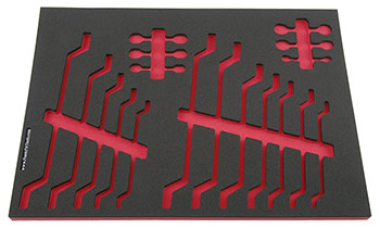 Foam Organizer for 12 Craftsman Deep Offset Box Wrenches with 6 Open End Ignition Wrenches