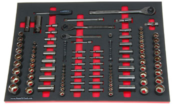 Foam Organizer for 91 Craftsman Gunmetal Sockets with 3 Ratchets and 26 Accessories