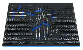 Foam Organizer for 229 Husky Sockets with 5 Ratchets and 85 Additional Tools