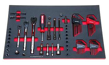 Foam Organizer for 3 Craftsman Gunmetal Ratchets with 96 Additional Tools