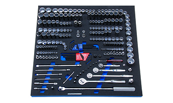 Foam Organizer for 176 Wright Sockets with 4 Ratchets and 51 Additional Tools