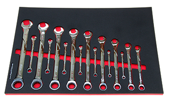 Foam Organizer for 16 GearWrench Long Inch Non-Reversible Ratcheting Wrenches