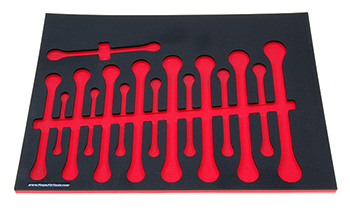 Foam Organizer for 16 GearWrench Long Metric Non-Reversible Ratcheting Wrenches