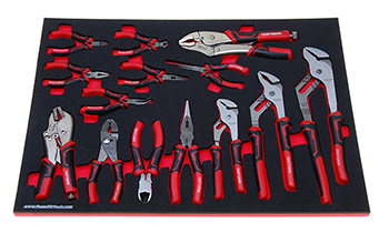 Foam Organizer for 14 Craftsman Pliers with Black and Red Handles