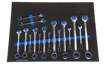 Foam Organizer for 16 GearWrench Metric Reversible Ratcheting Wrenches