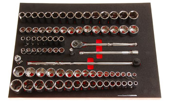 Foam Organizer for 78 Tekton 1/2-drive Sockets with 1 Ratchet and 5 Additional Tools
