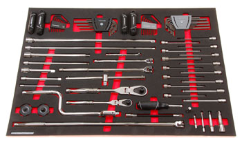 Foam Organizer for 22 Husky Drive Tools with 2 Ratchets, 15 Hex Bit Sockets, and 80 Hex Keys