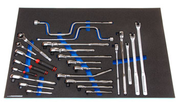 Foam Organizer for 19 Craftsman Ratchets with 2 Speeder Handles and 3 Breaker Bars