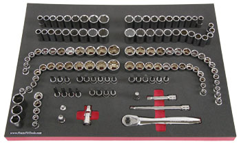 Foam Organizer for 129 Craftsman 3/8-drive Sockets with Ratchet and Extensions