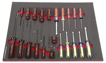Foam Tool Organizer for 22 Wright Screwdrivers and Nut Drivers