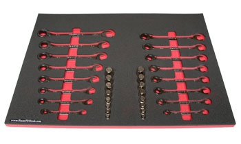 Foam Organizer for 16 Craftsman Reversible Ratcheting Wrenches with Sockets