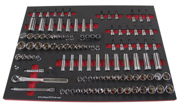 Foam Organizer for 107 Craftsman 3/8-drive Sockets with Ratchet, Extensions, and Adapter