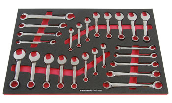 Foam Tool Organizer for 16 Craftsman Stubby and 9 Flare-Nut Wrenches, Fits non-USA Wrenches