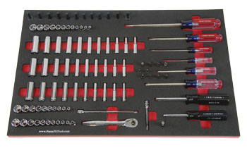 Foam Organizer for 64 Craftsman 1/4-drive Sockets with Magnetic Bit Set and 6 Screwdrivers