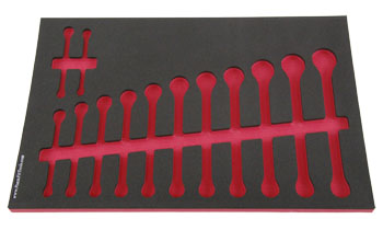 Foam Organizer for 13 Craftsman Metric Full-Polish Combination Wrenches, Fits non-USA Wrenches
