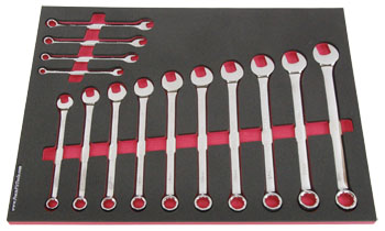 Foam Tool Organizer for 14 Craftsman Metric Full-Polish Combination Wrench Set #1, Fits non-USA Wrenches