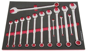 Foam Organizer for 14 Craftsman Inch Full-Polish Combination Wrenches, Fits non-USA Wrenches