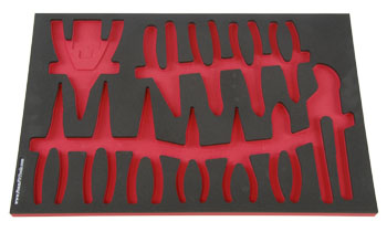 Foam Organizer for 10 Craftsman Pliers with Wire Strippers and Snap Ring Pliers