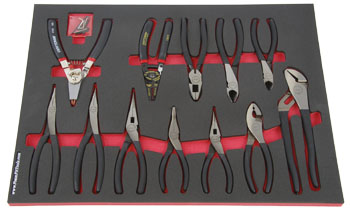 Foam Tool Organizer for 10 Craftsman Pliers with Wire Strippers and Snap Ring Pliers