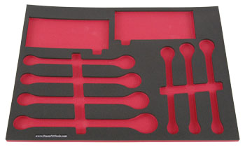Foam Organizer for 7 Craftsman Large Full-Polish Combination Wrenches with Hex Keys, Fits non-USA Wrenches