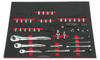 Foam Tool Organizer for 42 Craftsman Hex Bit and Torx Sockets with 3 Ratchets and 15 Drive Tools