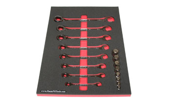 Foam Organizer for 8 Craftsman Inch Reversible Ratcheting Wrenches with Sockets