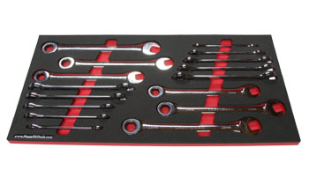 Foam Organizer for 16 Craftsman Inch and Metric Flat Full-Polish Ratcheting Wrenches