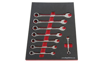 Foam Organizer for 8 Craftsman Inch Reversible Ratcheting Wrenches, Fits non-USA Wrenches