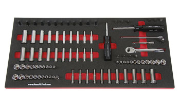 Foam Organizer for 64 Craftsman 1/4-drive Sockets with Drive Tools and Magnetic Bit Set
