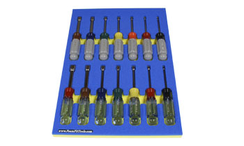 Foam Tool Organizer for 14 Craftsman Inch and Metric Nut Drivers