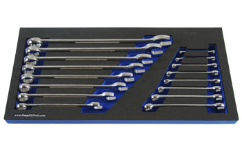 Foam Tool Organizer for 16 Craftsman Inch Combination Wrenches on Edge