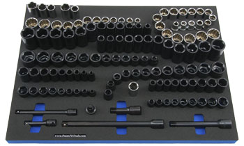 Foam Organizer for 84 Craftsman Impact Sockets with 6 Drive Tools and 37 Additional Sockets