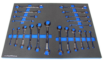 Foam Organizer for 21 Craftsman Open End and Flare-Nut Wrenches