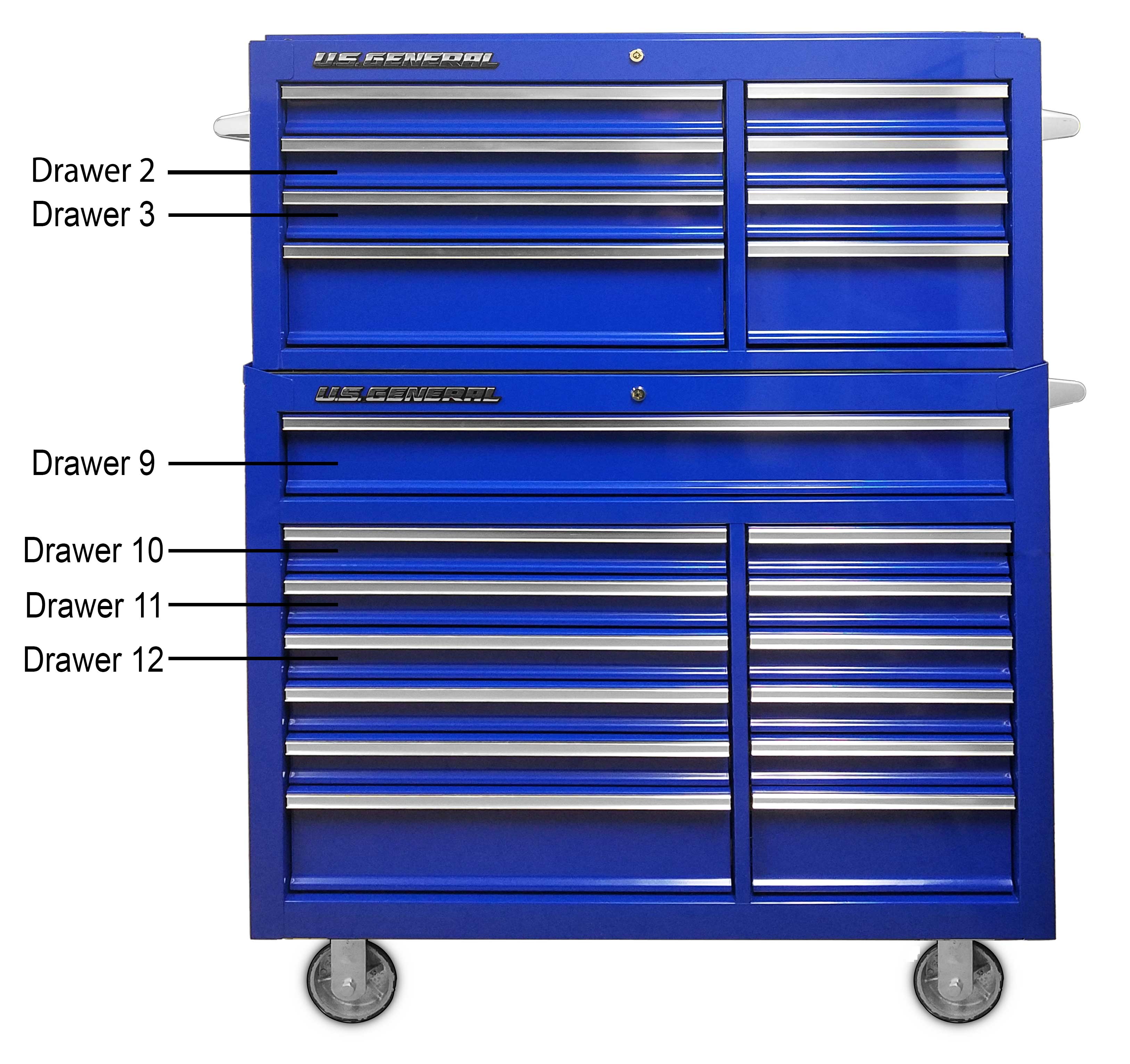 drawer layout for Husky 44-inch toolbox