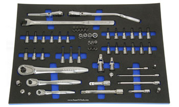 Foam Organizer for 39 Craftsman Hex Bit and Torx Sockets with 5 Ratchets and 15 Drive Tools