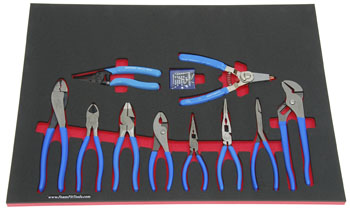 Foam Tool Organizer for 10 Channellock Pliers Including 526 Slip Joint