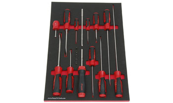 Foam Tool Organizer for 11 Snap-on Instinct Slotted Screwdrivers with Ratcheting Screwdriver Set