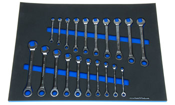 Foam Tool Organizer for 20 GearWrench Non-Reversible Ratcheting Wrenches