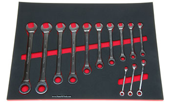 Foam Tool Organizer for 13 GearWrench Inch Non-Reversible Ratcheting Wrenches