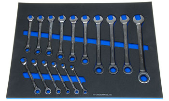 Foam Tool Organizer for 16 GearWrench Metric Non-Reversible Ratcheting Wrenches