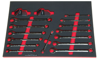 Foam Tool Organizer for 14 Craftsman Gunmetal Combination Wrenches with 16 Hex Keys