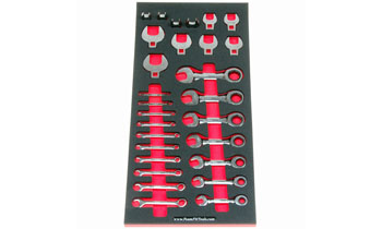 Foam Tool Organizer for 28 Husky Inch Crowfoot, Stubby Ratcheting and Midget Combination Wrenches