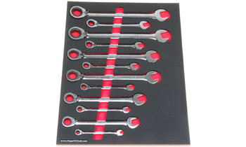 Foam Tool Organizer for 12 Husky Inch Reversible Ratcheting Combination Wrenches
