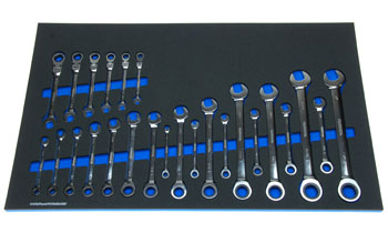 Foam Tool Organizer for 25 Husky Inch Reversible, Nonreversible and Flex-Head Wrenches
