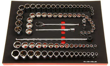 Foam Tool Organizer for 78 Tekton 1/2-drive Sockets with 1 Ratchet and 5 Drive Tools