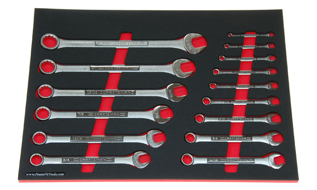 Foam Organizer for Craftsman Raised-Panel Inch Combination Wrenches from the 15-Piece Wrench Set