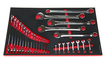 Foam Tool Organizer for 27 Husky Inch Combination and Stubby Wrenches with 1 Trailer Hitch Wrench