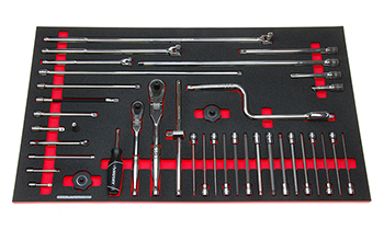 Foam Tool Organizer for 22 Husky Drive Tools with 2 Ratchets and 15 Long Hex Bit Sockets